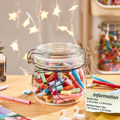 Wishes in a Bottle – Colorful Scrolls in Glass Jar for Wishes & Messages