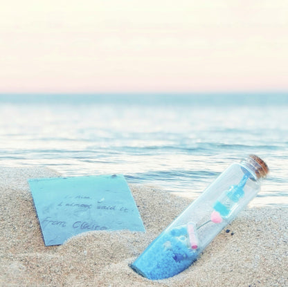 Personalized Sand Writing Gift Set with Photo & Message in a Bottle